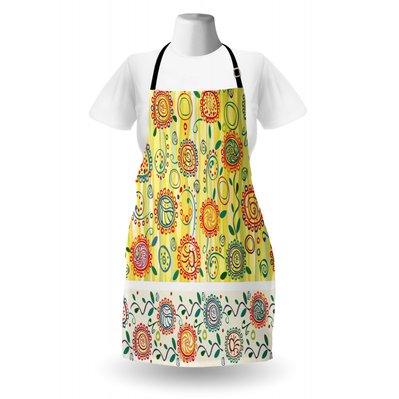 Circles Leaves Abstact Apron