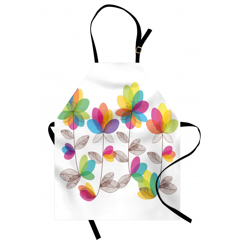 Colored Blooming Flowers Apron