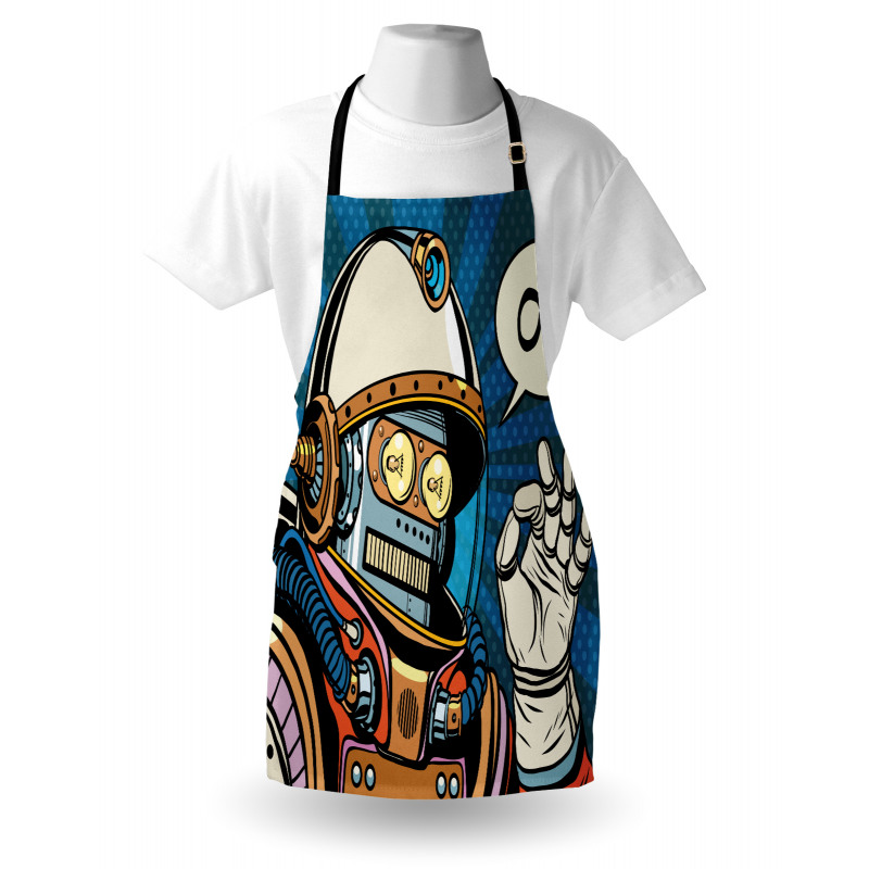 Fantastik Mutfak Önlüğü Retro Astronot Desenli