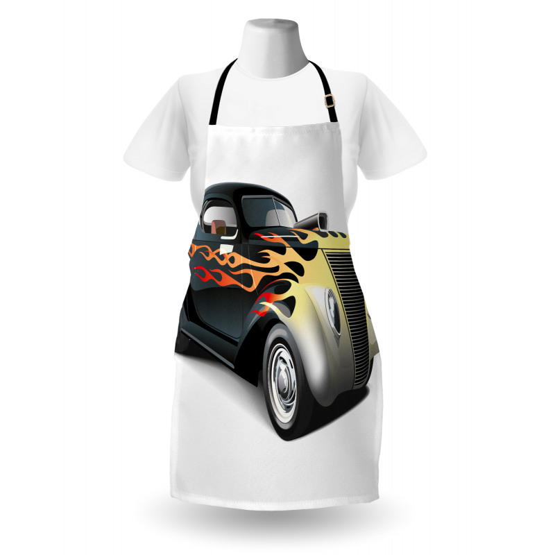 Retro 40s Drag Car Apron