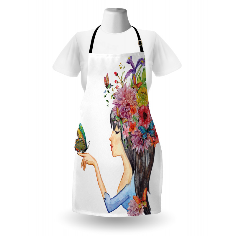 Long Haired Woman Apron