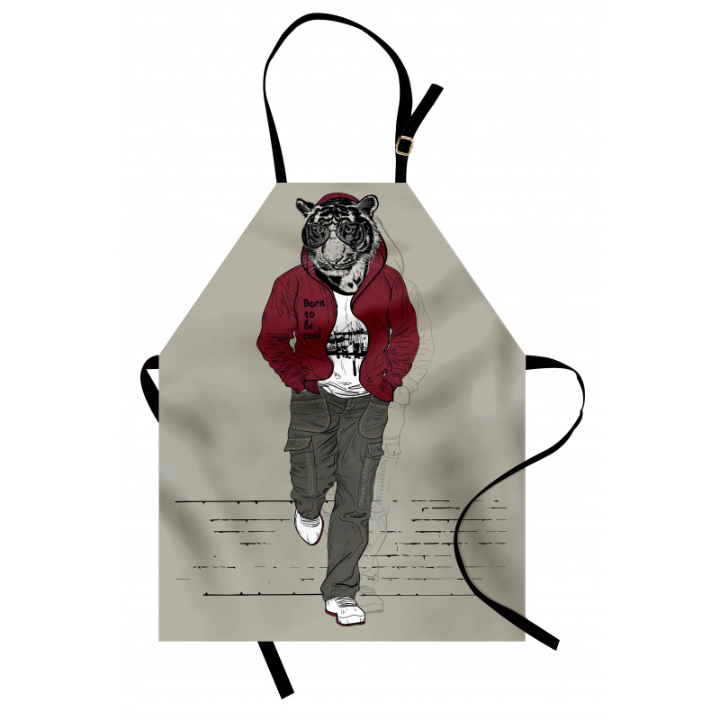 Lion Tiger Head Teenager Apron