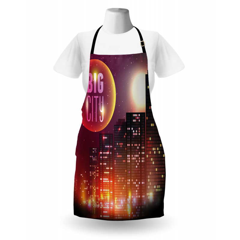 Urban City Night Skyline Apron