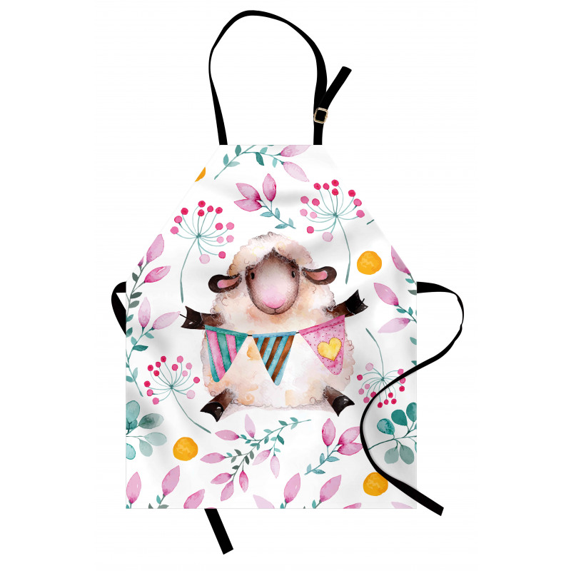 Watercolor Cartoon Sheep Apron