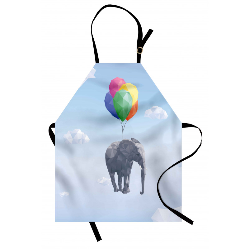 Elephant Baloons Sky Art Apron