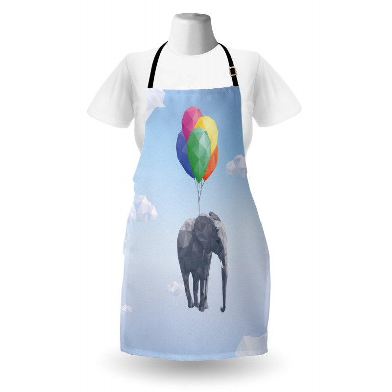 Elephant Baloons Sky Art Apron