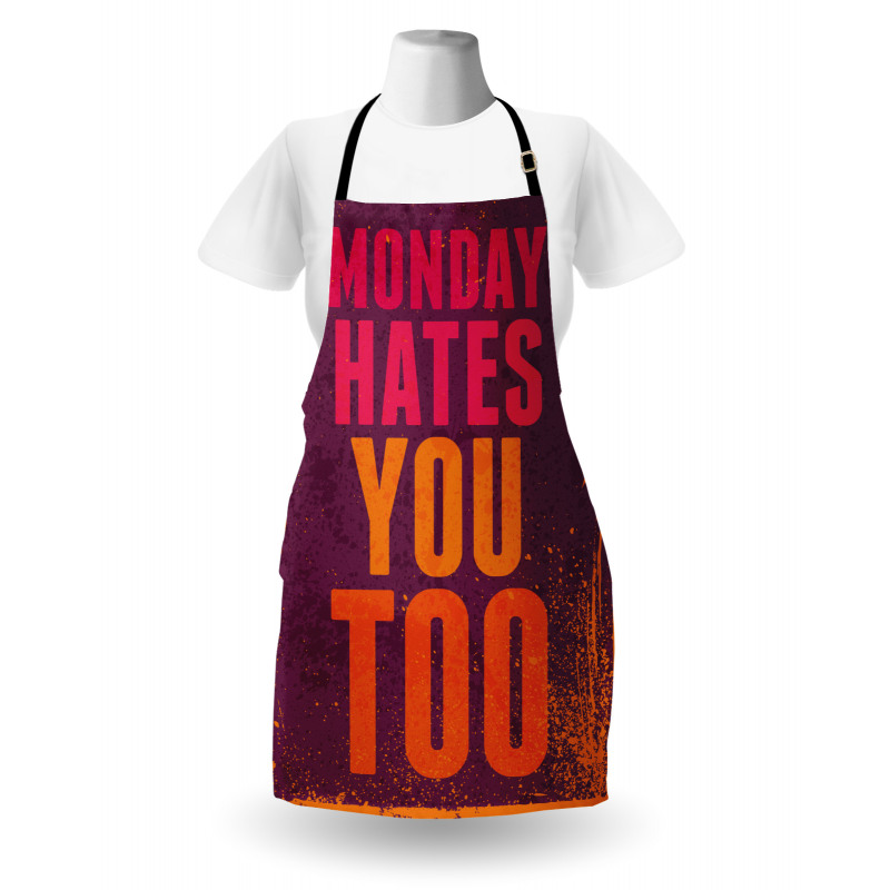 Monday Hates You Too Words Apron