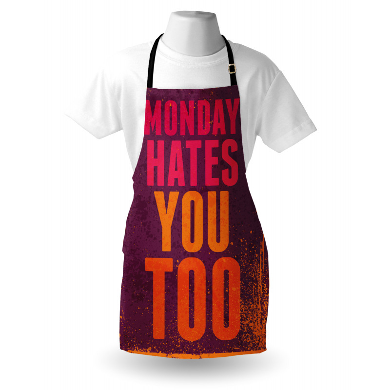 Monday Hates You Too Words Apron