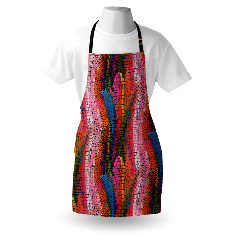 Colorful Wavy Mosaic Apron