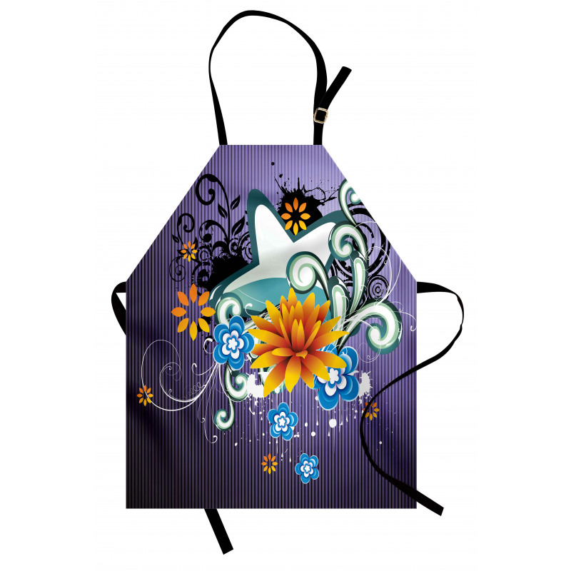 Stars Flowers Swirls Apron