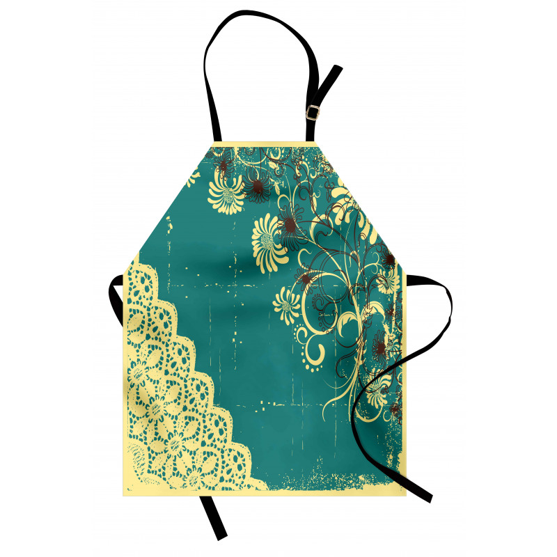 Retro Flora Lace Frame Apron