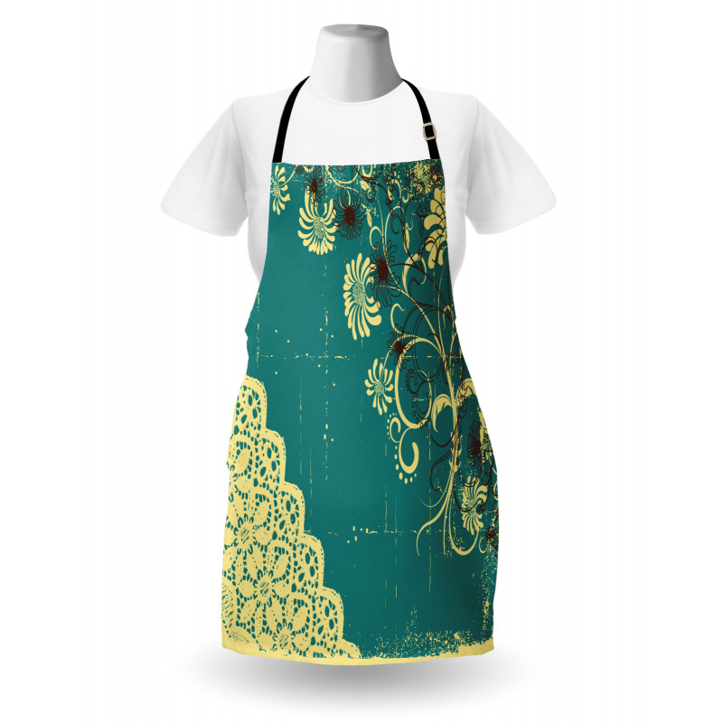 Retro Flora Lace Frame Apron