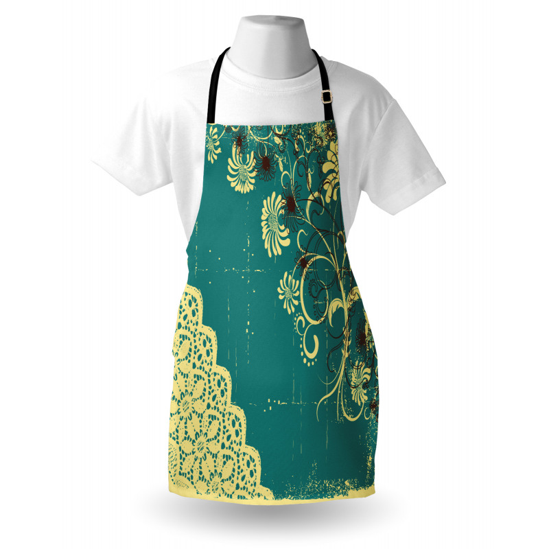 Retro Flora Lace Frame Apron