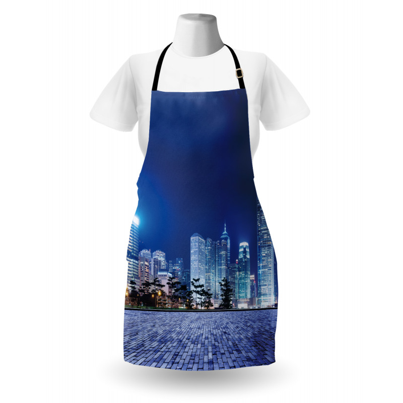 Hong Kong Skyline Night Apron