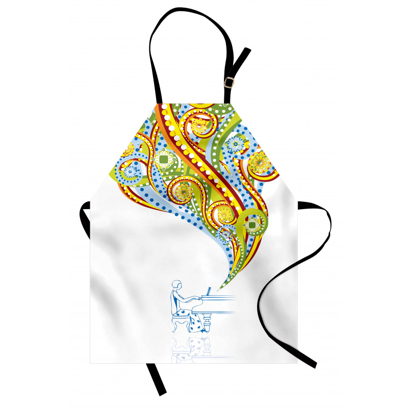 Pianist Swirls Colorful Apron