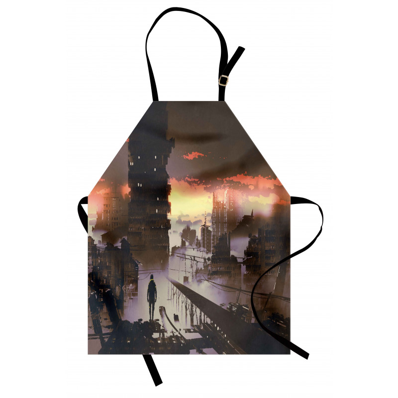 Sci-Fi Empty City Robot Apron