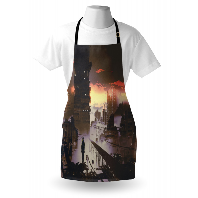 Sci-Fi Empty City Robot Apron