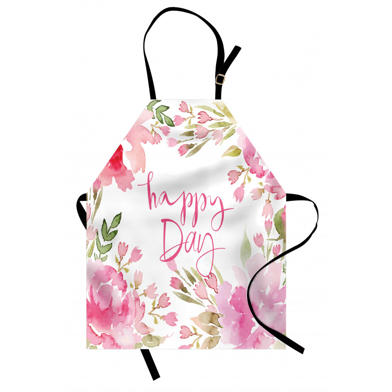 Watercolor Flowers Leaf Apron