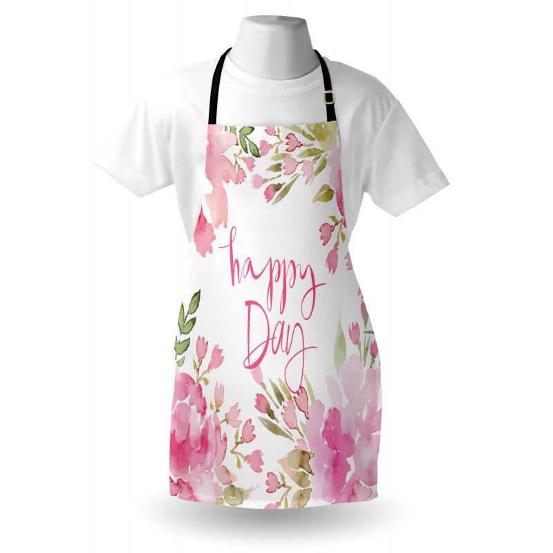 Watercolor Flowers Leaf Apron