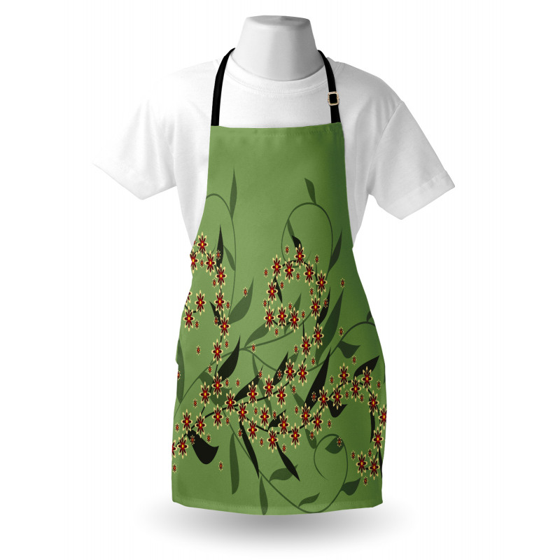 Retro Blooming Flowers Apron