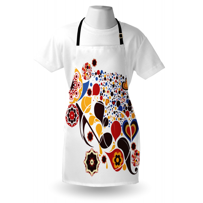 Flowers Hearts Notes Apron