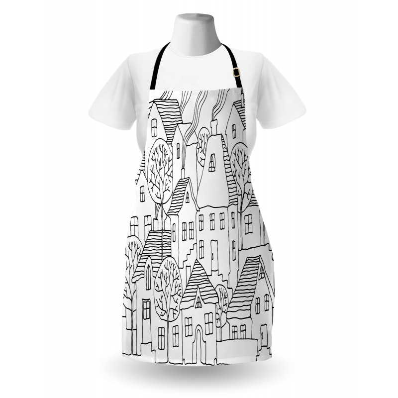 Cartoon House Village Apron