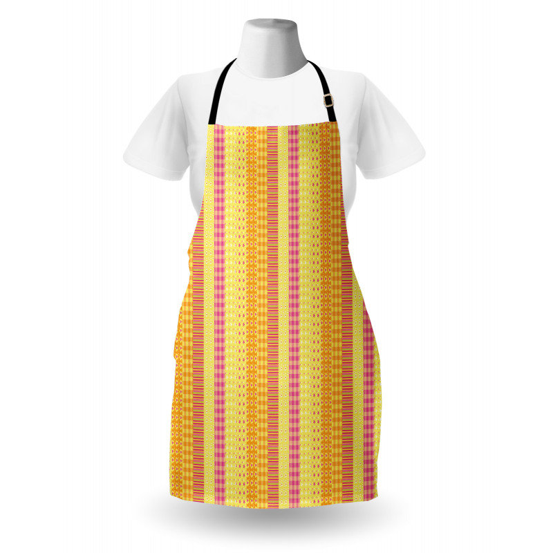 Flower Stars Stripes Motif Apron