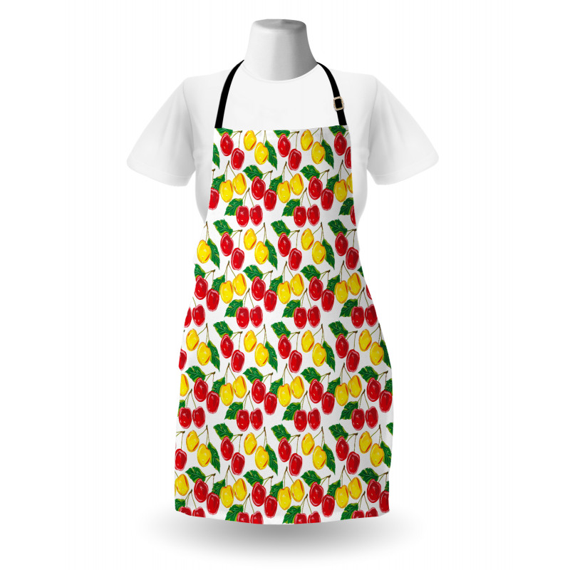 Graphic Colored Cherries Apron