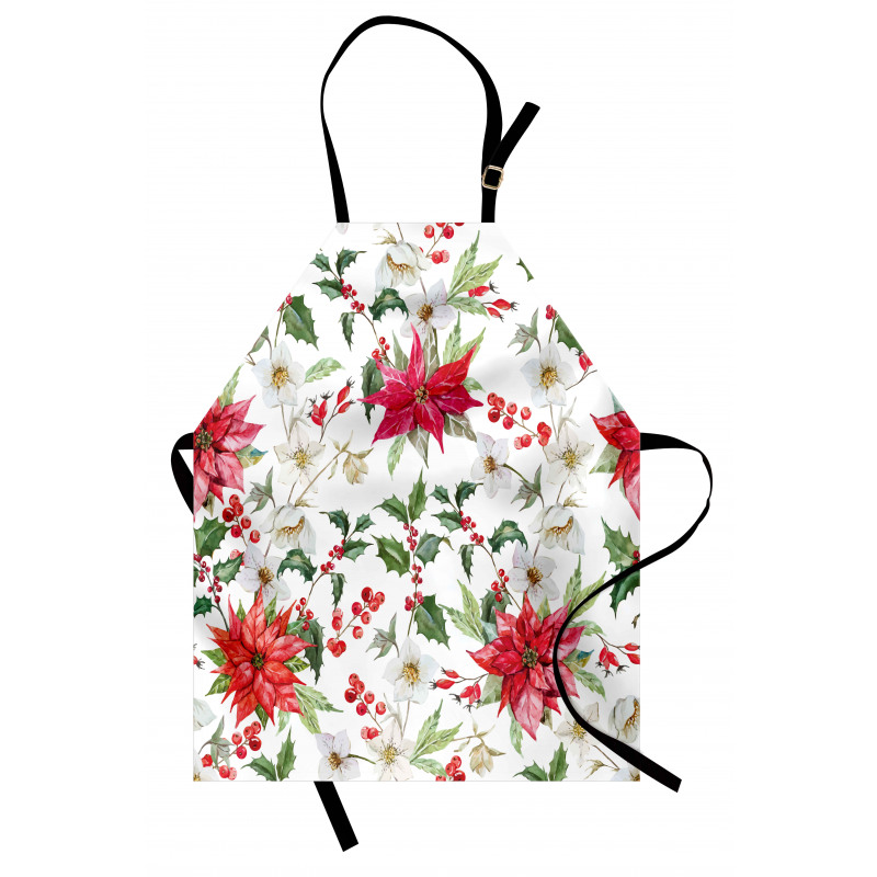 Christmas Flowers Buds Apron