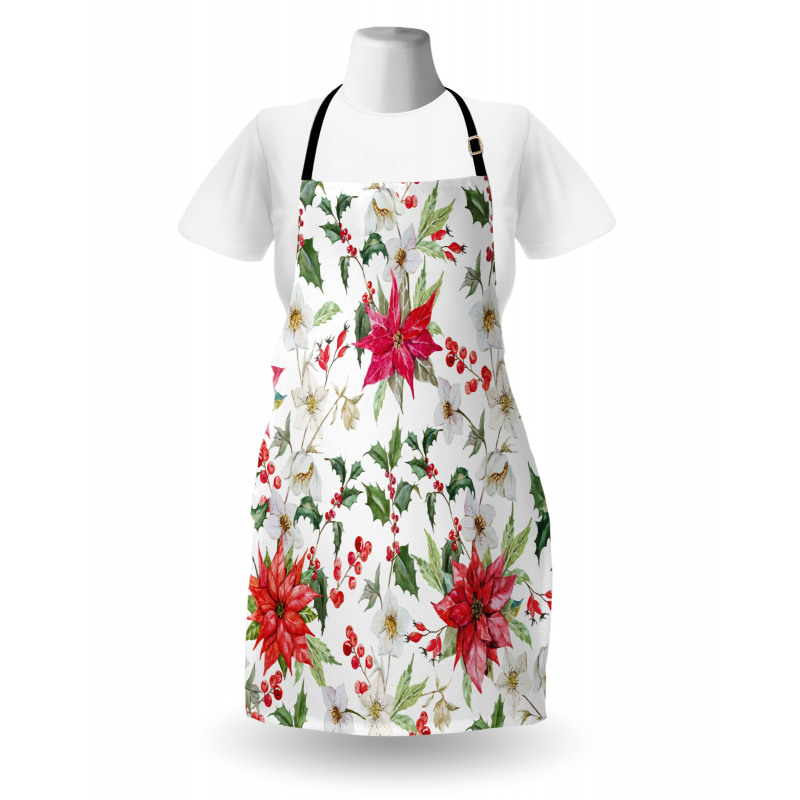 Christmas Flowers Buds Apron