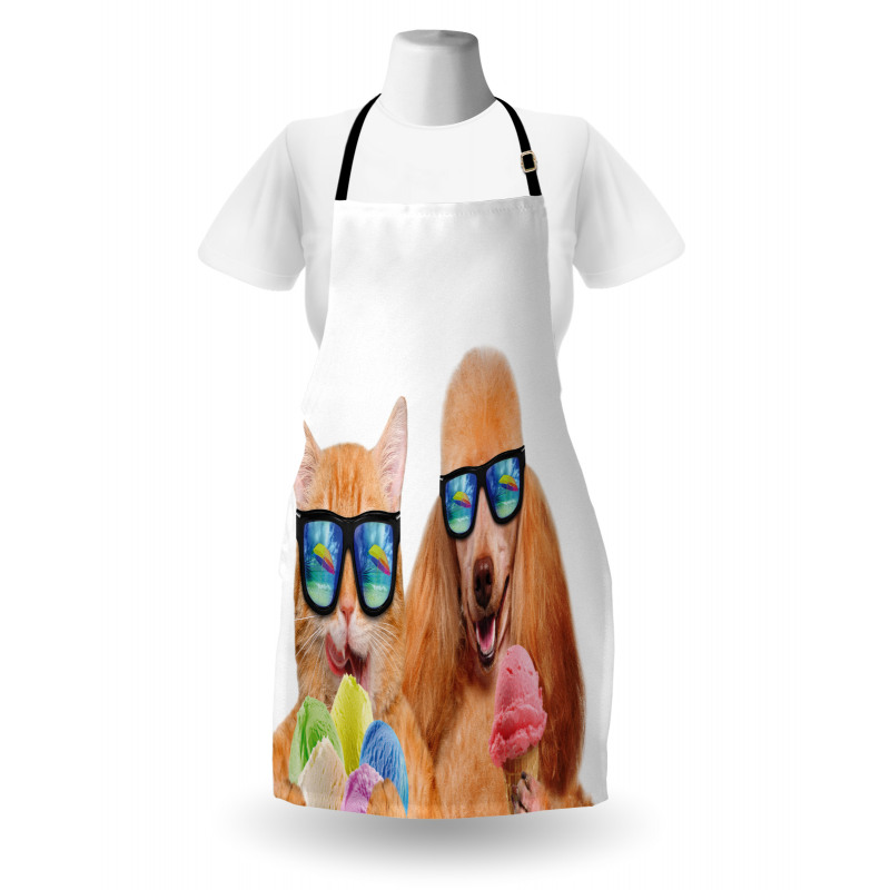 Cat Dog with Ice Cream Apron