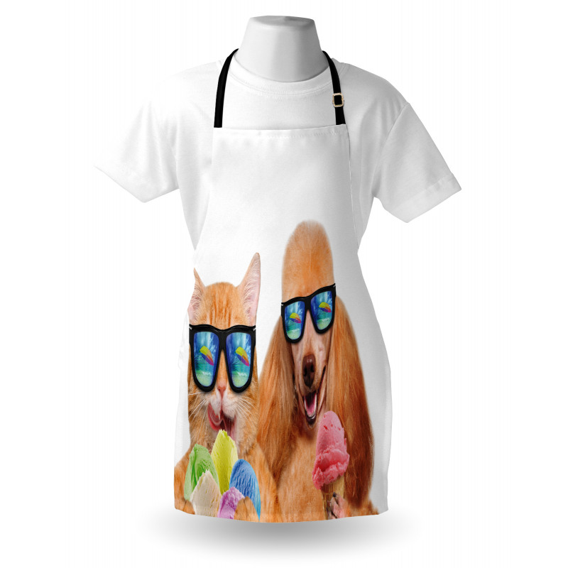 Cat Dog with Ice Cream Apron