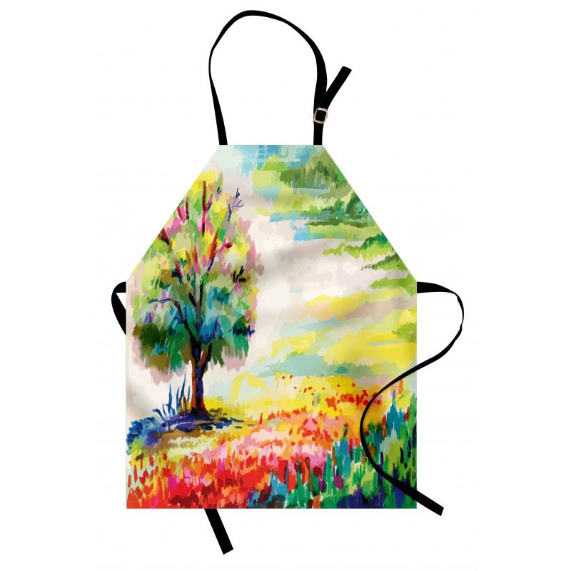 Colorful Rural Scenery Apron