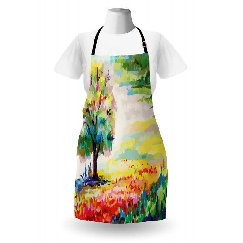 Colorful Rural Scenery Apron