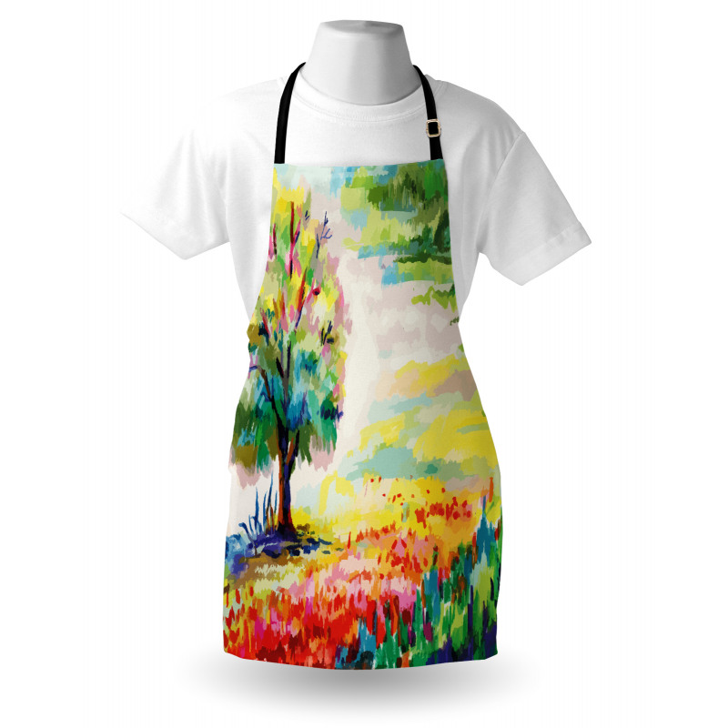 Colorful Rural Scenery Apron