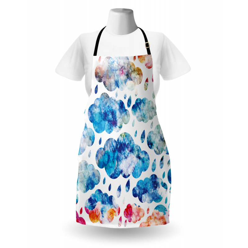 Clouds Raindrops Apron