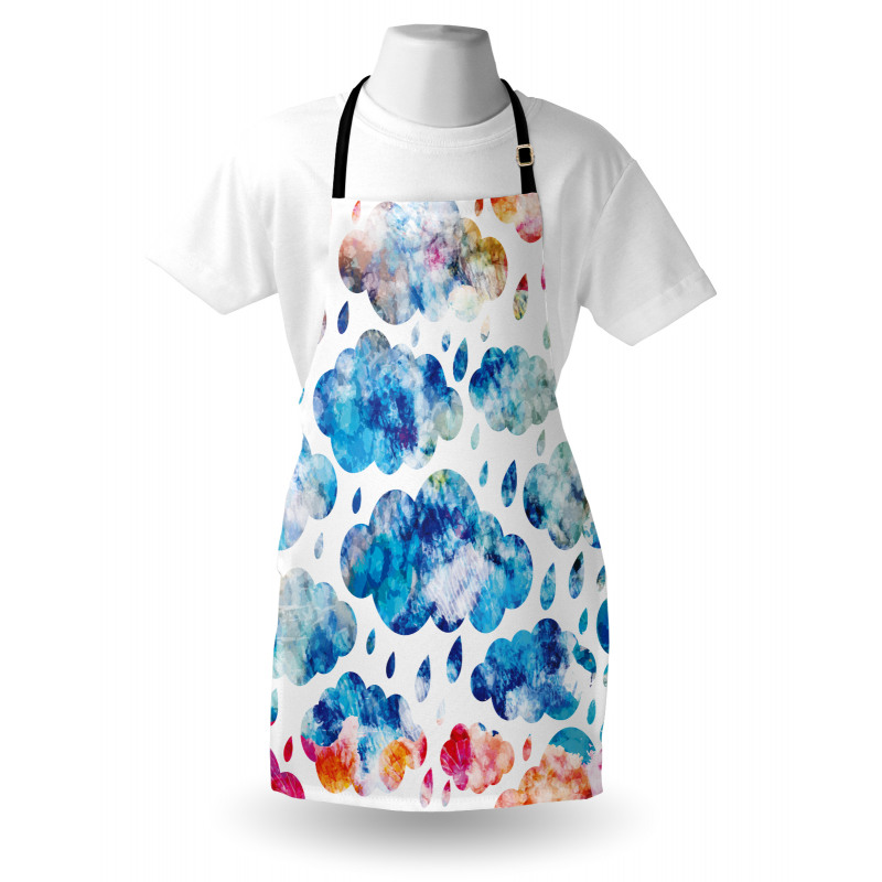 Clouds Raindrops Apron