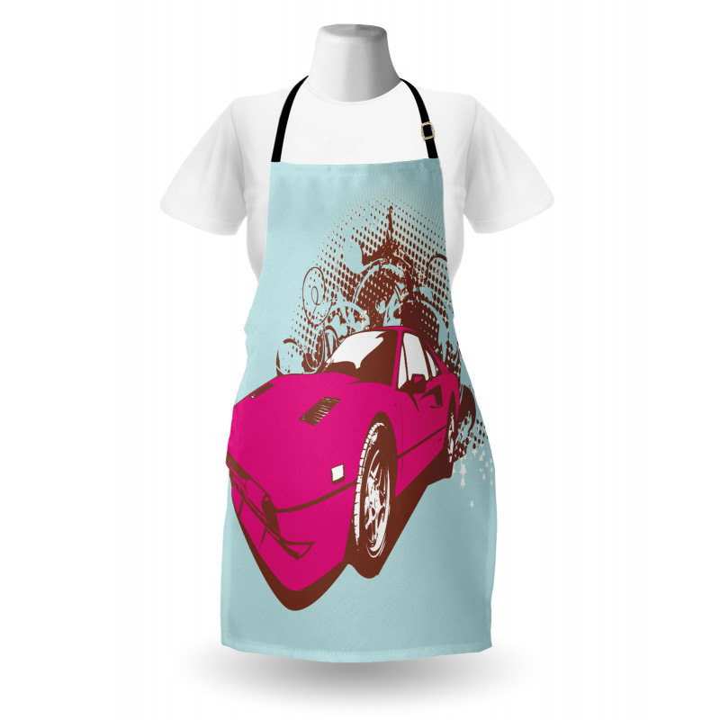 Old Car Cartoon Style Apron