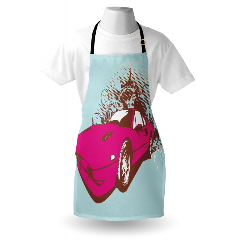 Old Car Cartoon Style Apron