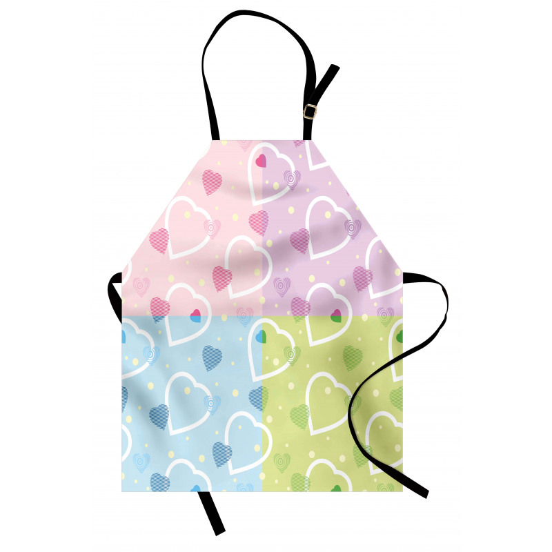 Hearts Dots Colorful Apron