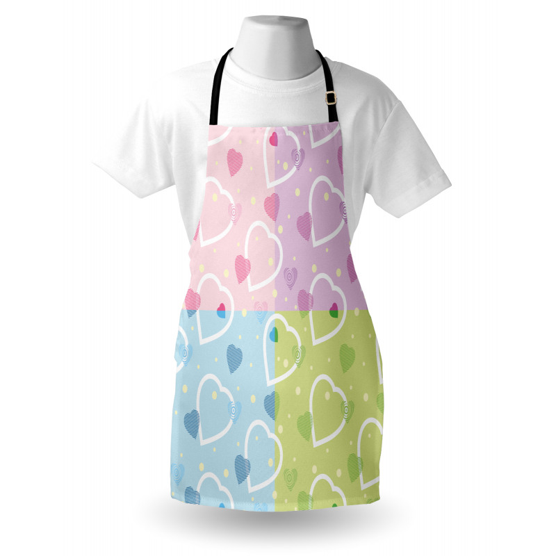 Hearts Dots Colorful Apron