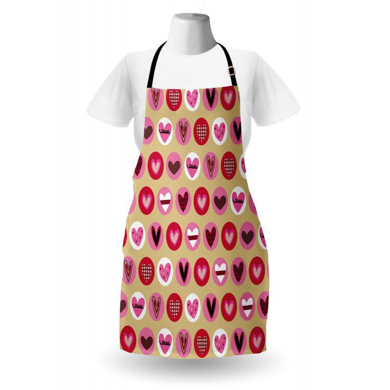 Cartoon Style Hearts Apron