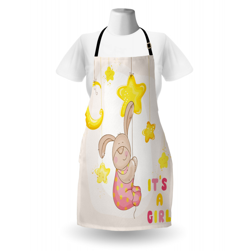 Cartoon Bunny Stars Moon Apron