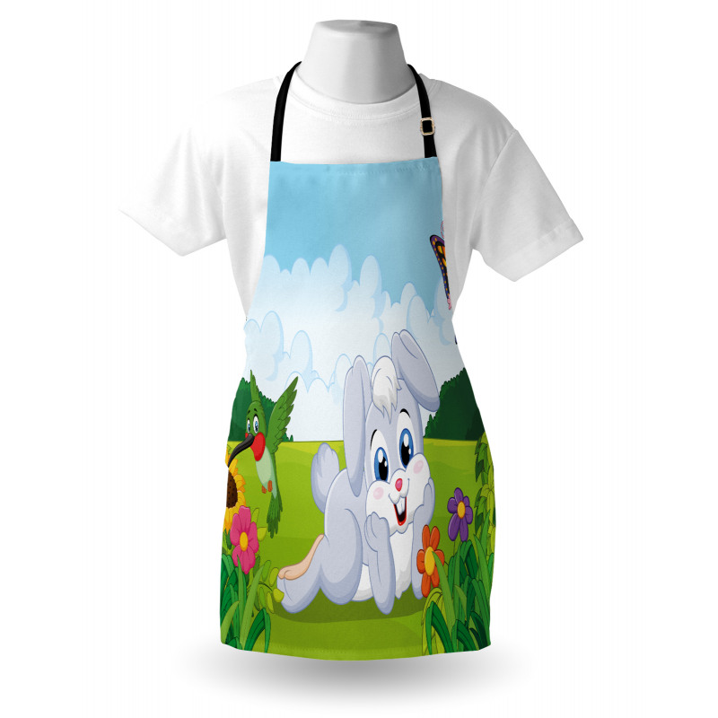 Rabbits Grass Bees Apron