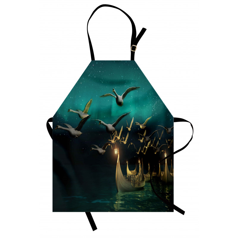 Elf Boats Birds Swans Apron