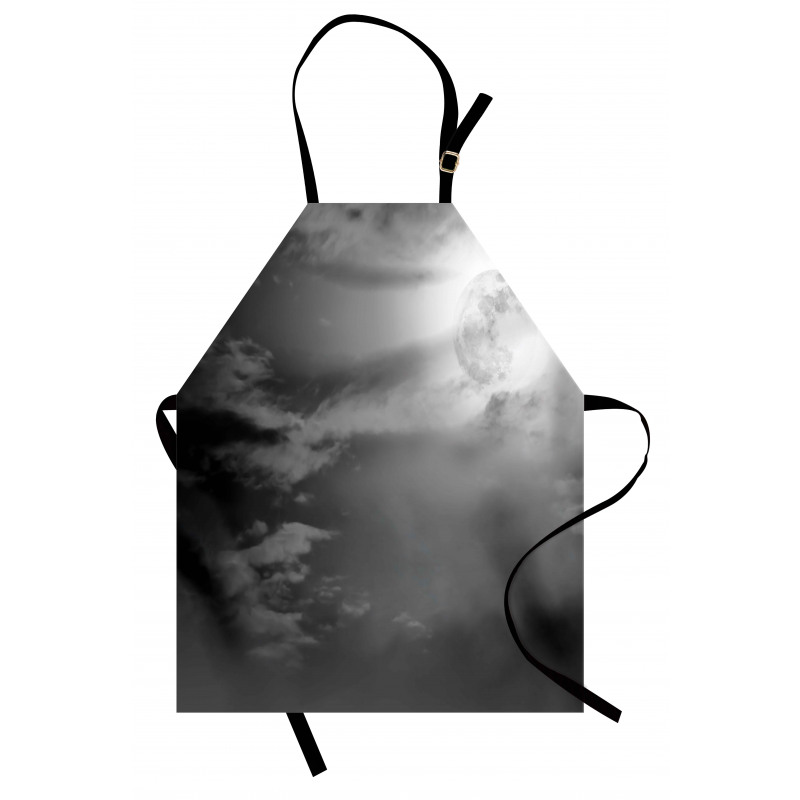 Full Moon and Clouds Apron