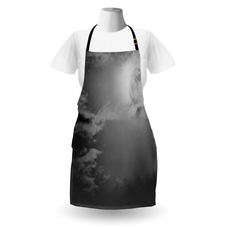 Full Moon and Clouds Apron