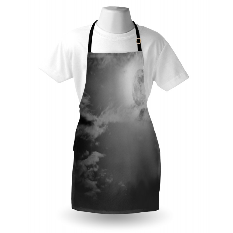 Full Moon and Clouds Apron