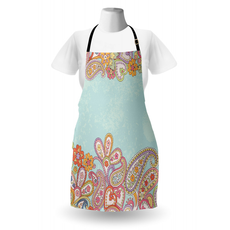 Hand Drawn Retro Paisley Apron