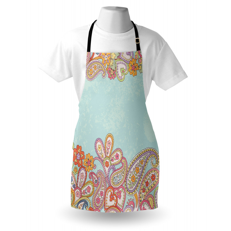 Hand Drawn Retro Paisley Apron